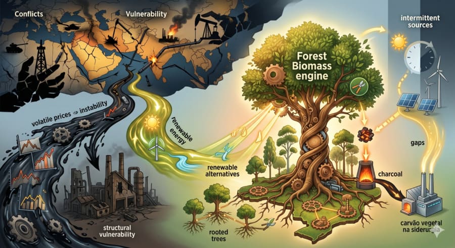 CONFLITOS, ENERGIA, VULNERABILIDADE ESTRUTURAL E O PAPEL DA BIOMASSA FLORESTAL